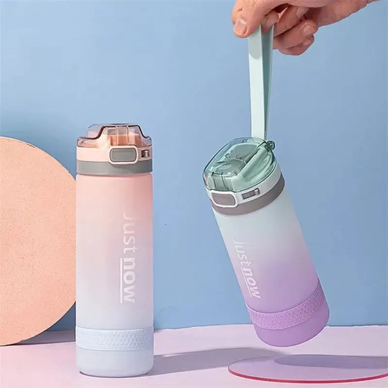 600ml Water Bottles Fashion Water Bottle with Straw BPA Free Portable Outdoor Sport Cute Drinking Plastic Bottles Eco-Friendly beyutihealth