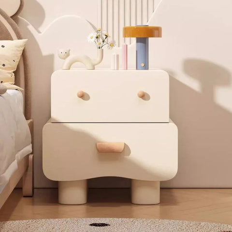 Minimalist robot nightstand with rounded corners