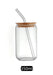 350ml/550ml Glass Cup Cola Cold Drink Water Cup with Bamboo Lid Coffee Milk Juice Straw Mug Beer Can Drink Home Breakfast Cup beyutihealth