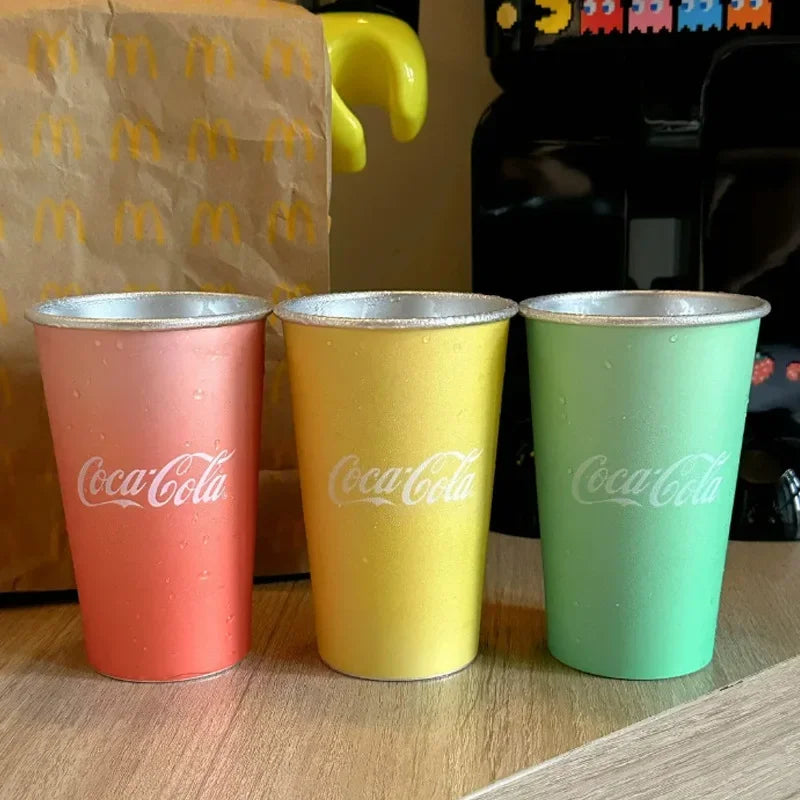 470ml Portable Aluminum Mug-CocaCola Cups ColorChanges When Cool Perfect for Cold Sensation Outdoor Camping Beer Cold DrinksCup beyutihealth