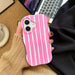 Fashion 2 in 1 Glossy Stripes Phone Case for iPhone 13 14 15 16 Pro Max Wave Edges Comfortable Touch Hard Slim Back Cover Shell beyutihealth