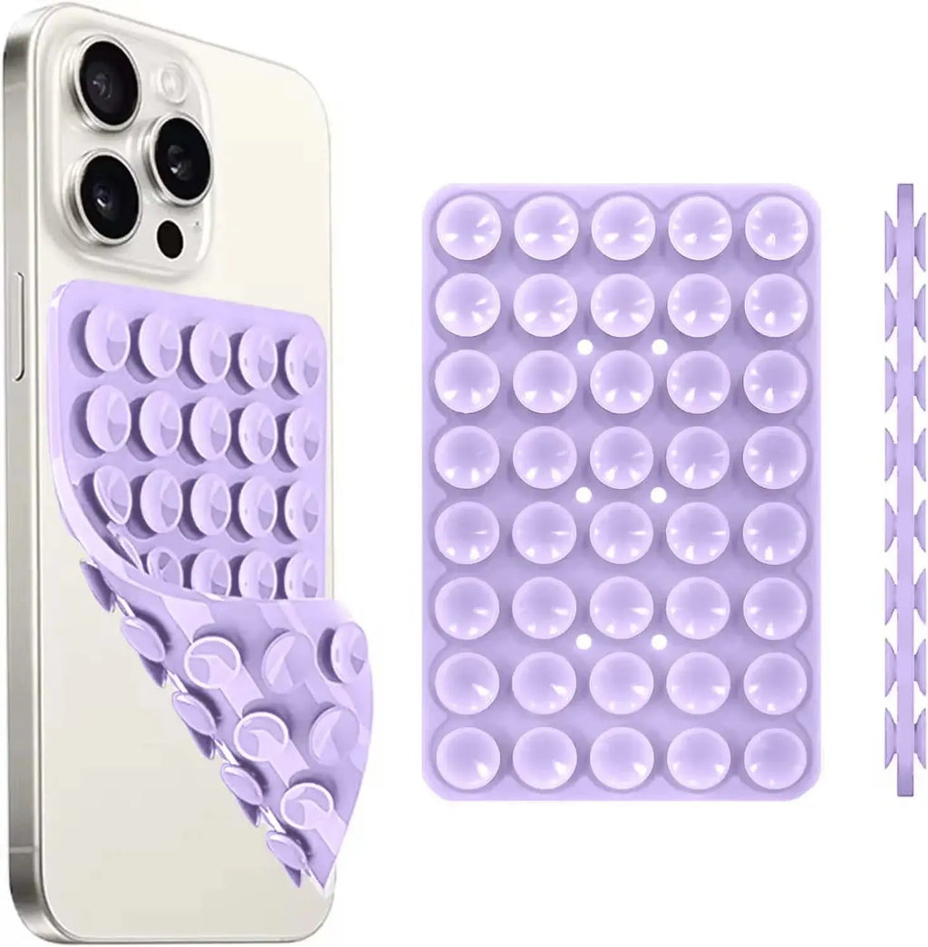 Silicone Suction Cup Phone Case Mount Double Sided Hands-Free Strong Grip Holder for Selfies and Videos for iPhone Android beyutihealth