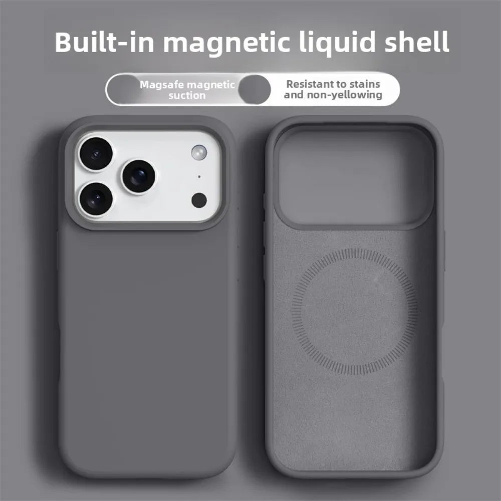 Original Magnetic Phone Case For iPhone 17 16 Pro Max Liquid Silicone Cases For iPhone17 16 Pro Max 17Pro Air Soft Bumper Cover beyutihealth
