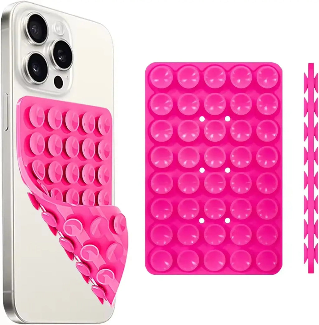 Silicone Suction Cup Phone Case Mount Double Sided Hands-Free Strong Grip Holder for Selfies and Videos for iPhone Android beyutihealth