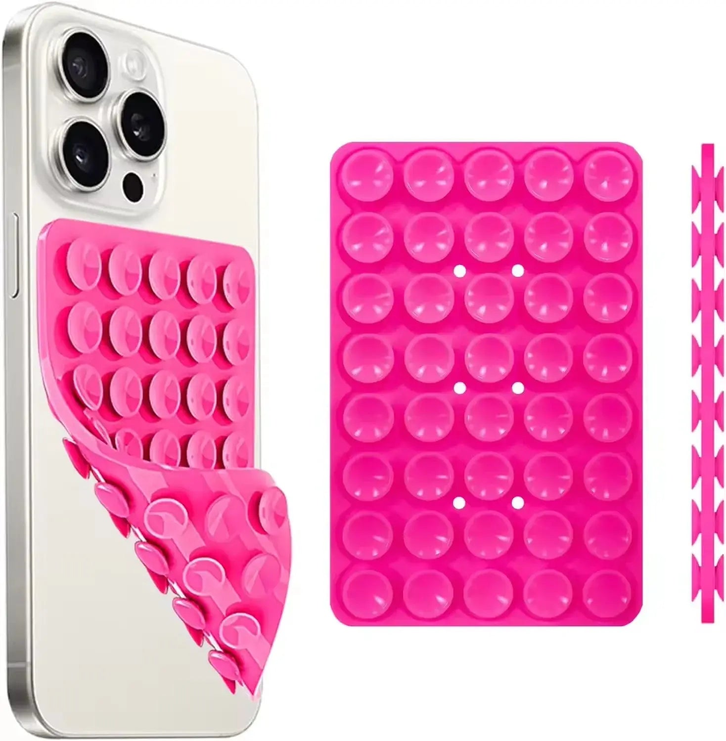 Silicone Suction Cup Phone Case Mount Double Sided Hands-Free Strong Grip Holder for Selfies and Videos for iPhone Android beyutihealth