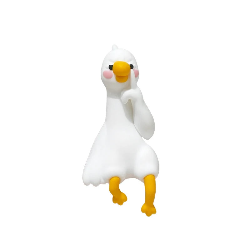 Resin Cartoon Animal Decor For Desk Car Dashboard TV Monitor Gift Idea Cute 3D Duck Figurine Mini Resin Duck Ornament Playful beyutihealth