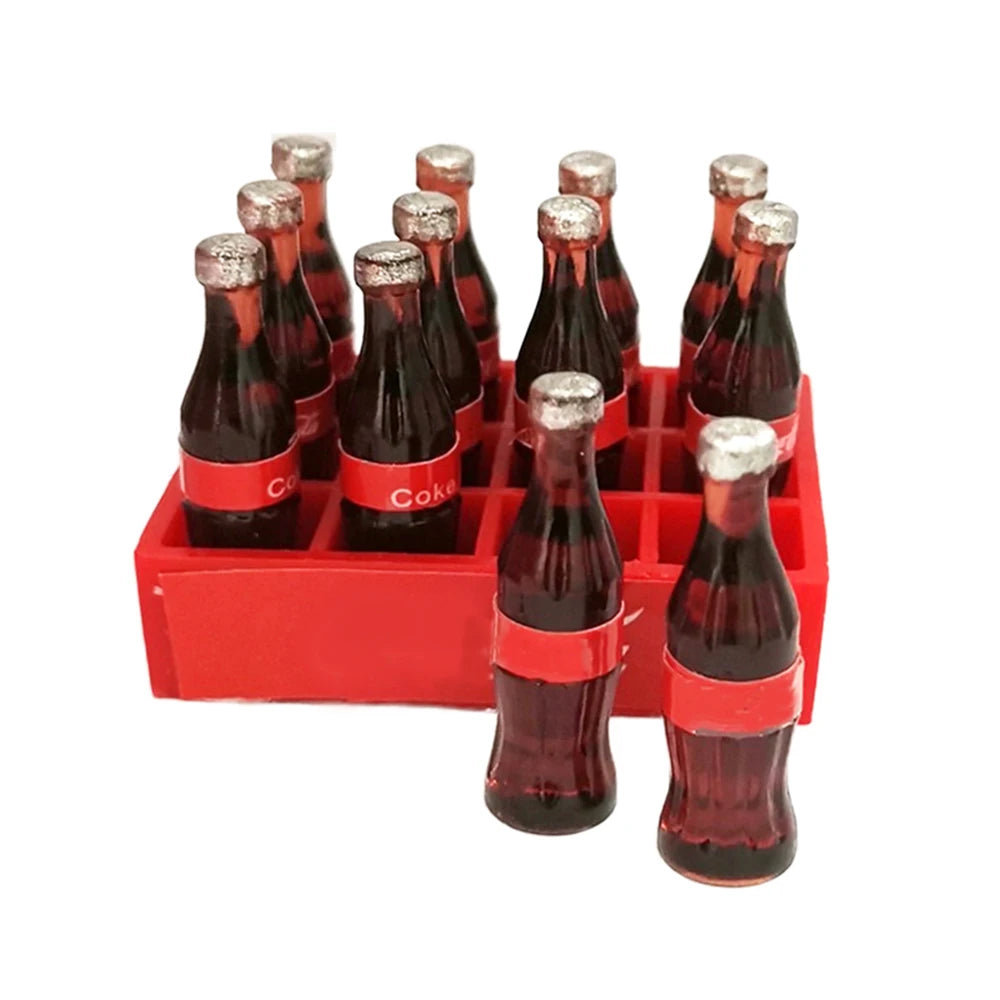 13Pcs/Set Dollhouse Miniature Mini Cola Bottles Drinks Tray Storage Box Model Kits Kitchen Food Play Scene Decoration Accessorie beyutihealth