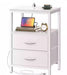 Night Stand Charging Station LED Nightstand Usb Ports Outlets 2 Storage Drawers Small Bedside Table Black Aesthetic Modern Novacare Shop