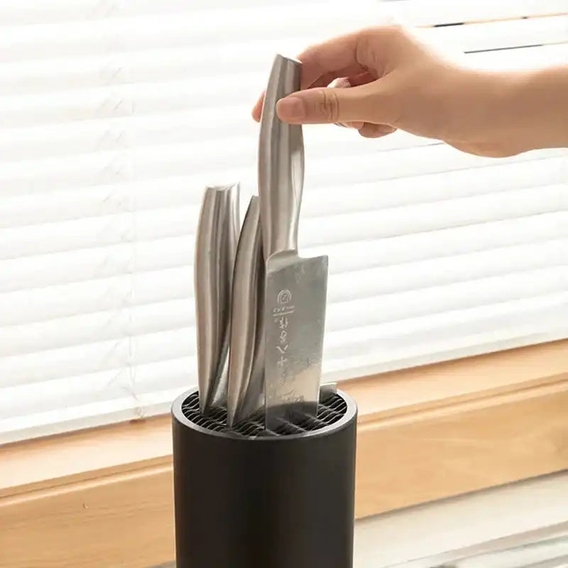 Chef's Knife Stand with vertical knife slots for organized kitchen storage
