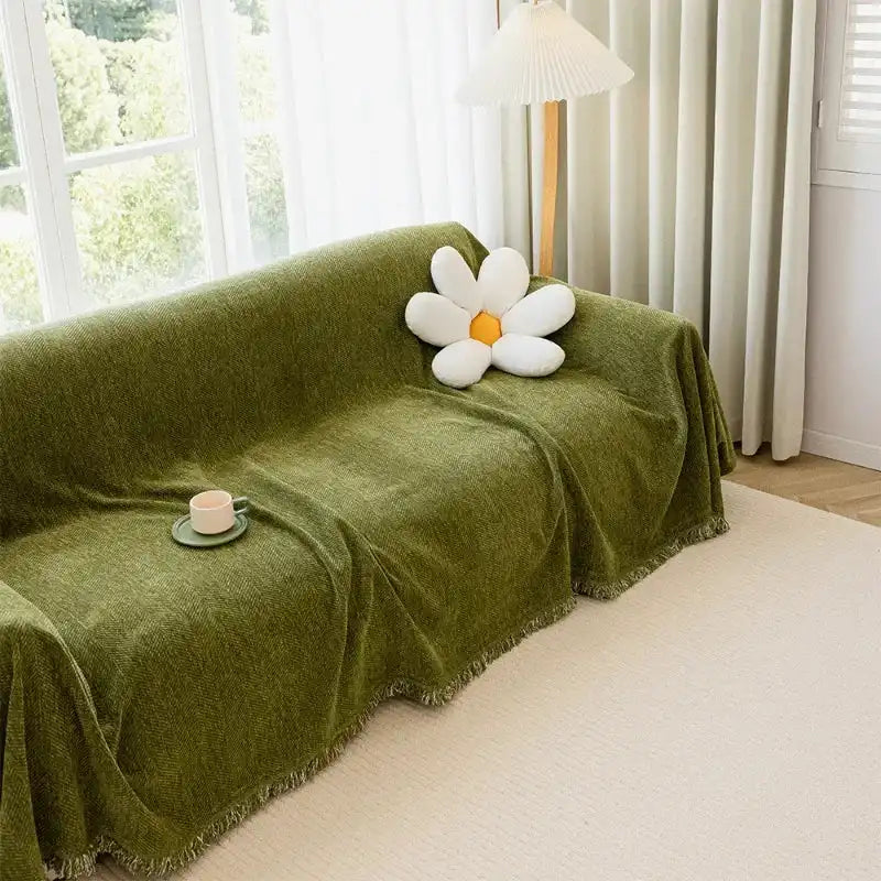 Blue Modern Stretch Sofa Cover with breathable, washable fabric for living room furniture
