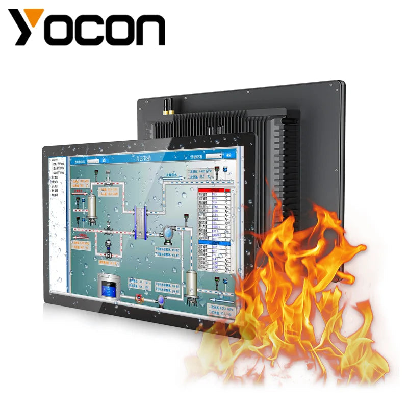 Industrial touchscreen monitor with fire hazard