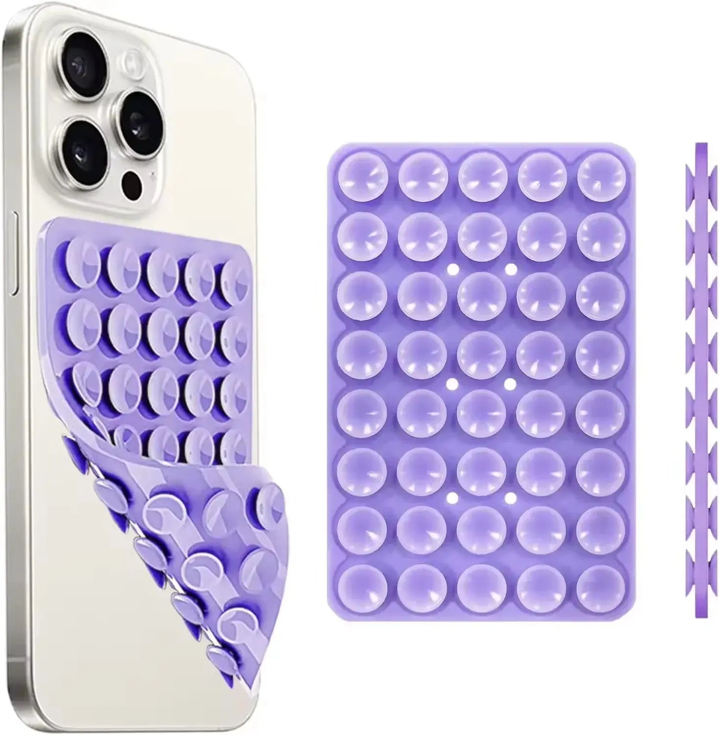 Silicone Suction Cup Phone Case Mount Double Sided Hands-Free Strong Grip Holder for Selfies and Videos for iPhone Android beyutihealth