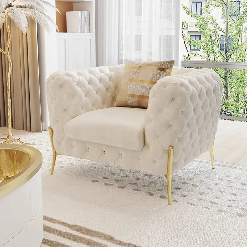 Modern Luxury Leather Sofa in a stylish living room with chic decor and natural light.