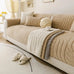 Cozy plush sofa cushion protector in beige