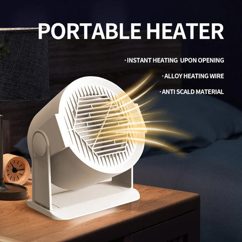 Heating and Cooling Small Heater Home Bedroom Dormitory Office Energy Saving Safety Quiet Rotating Shaking Head Electric Heater Novacare Shop
