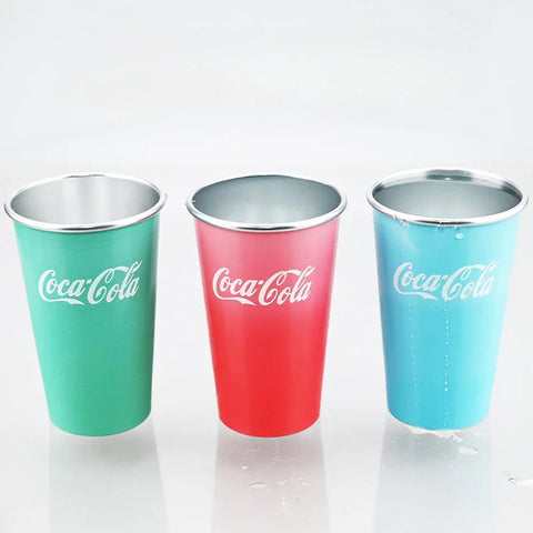 470ml Portable Aluminum Mug-CocaCola Cups ColorChanges When Cool Perfect for Cold Sensation Outdoor Camping Beer Cold DrinksCup beyutihealth