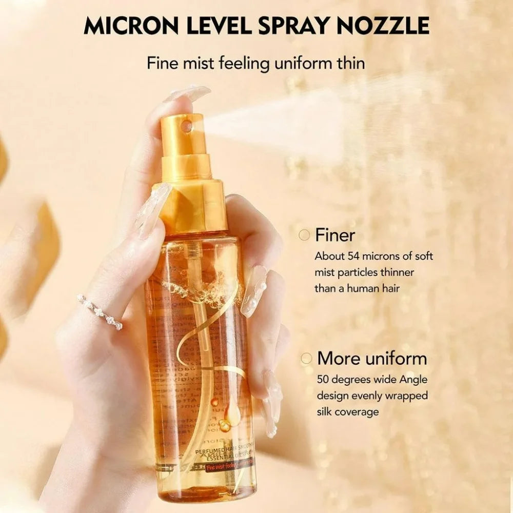 Micron level spray nozzle for fine mist hair care