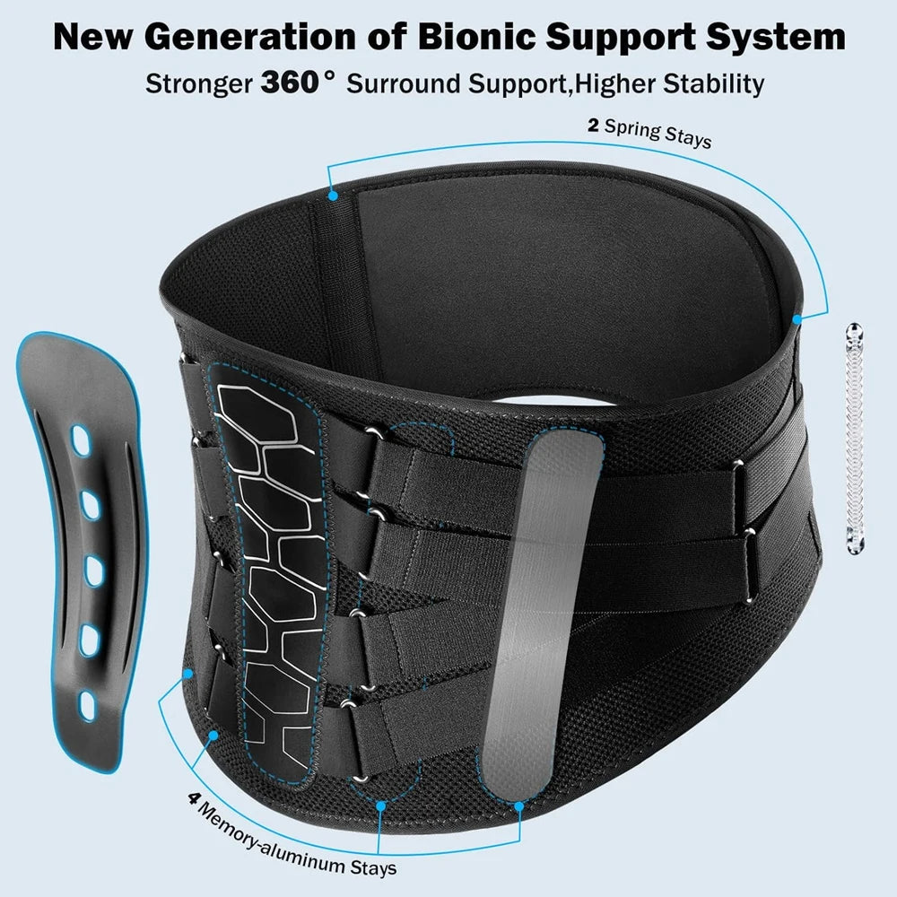 Back Brace for Lower Back Pain, Sciatica, Herniated Disc, Scoliosis, Back Support Belt with Soft Pad, Lightweight Lumbar Support beyutihealth