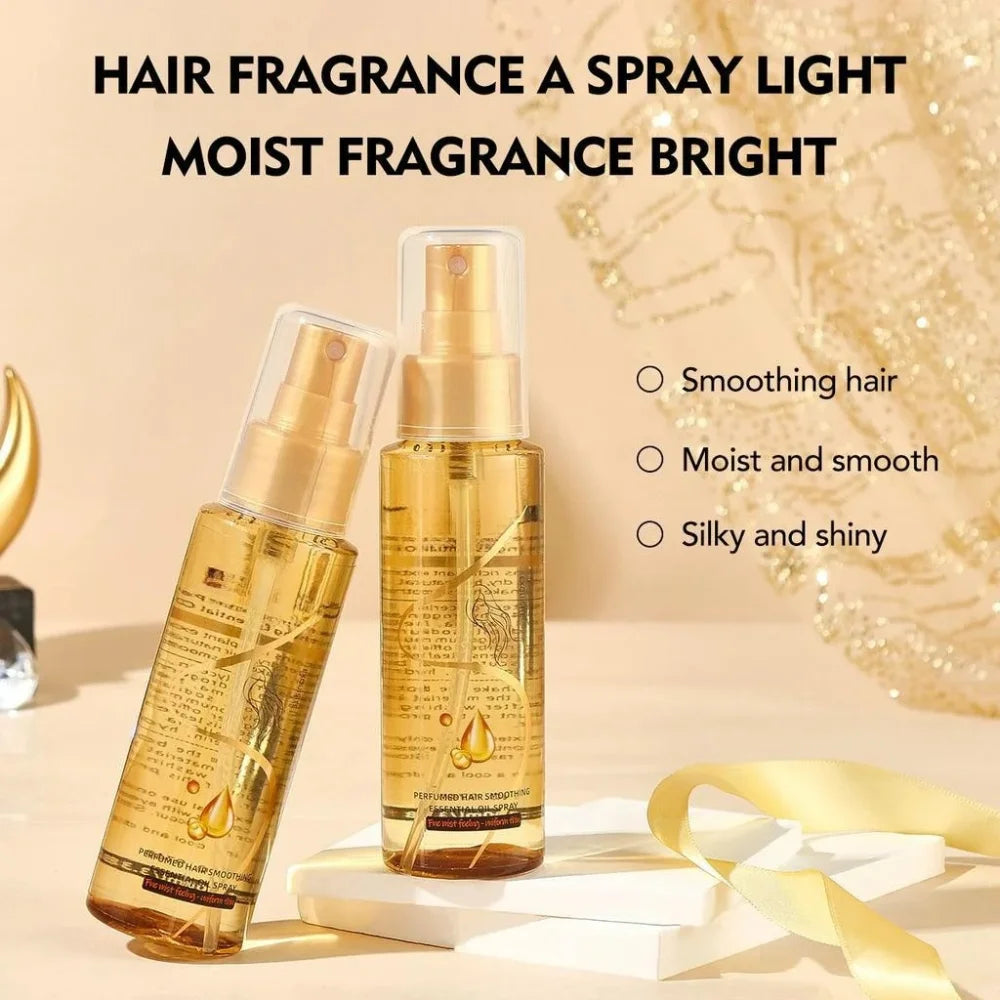 Hair care essential oil spray for nourishing and repairing hair, shiny finish, long-lasting fragrance