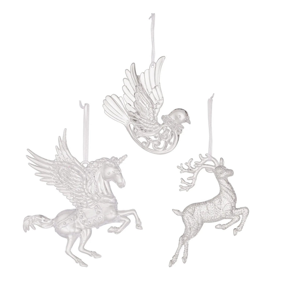Christmas Tree Decoration Items, Unicorn, Bird, Elk, Transparent Acrylic Tree Hanging Christmas Deer Xmas Tree Christmas Decor beyutihealth