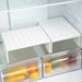 Stackable refrigerator plastic storage racks for kitchen organization