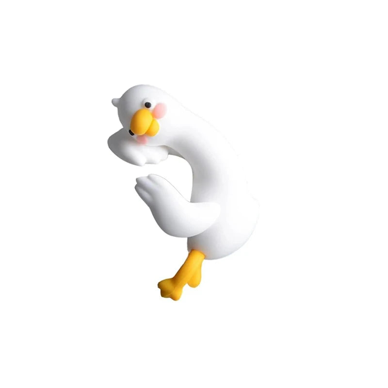 Resin Cartoon Animal Decor For Desk Car Dashboard TV Monitor Gift Idea Cute 3D Duck Figurine Mini Resin Duck Ornament Playful beyutihealth